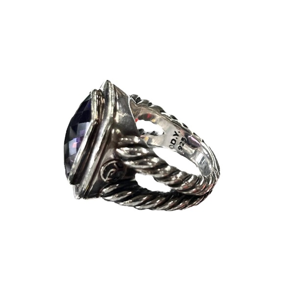 David Yurman Albion Ring 14mm Sterling Silver with Amethyst - Picture 5 of 7